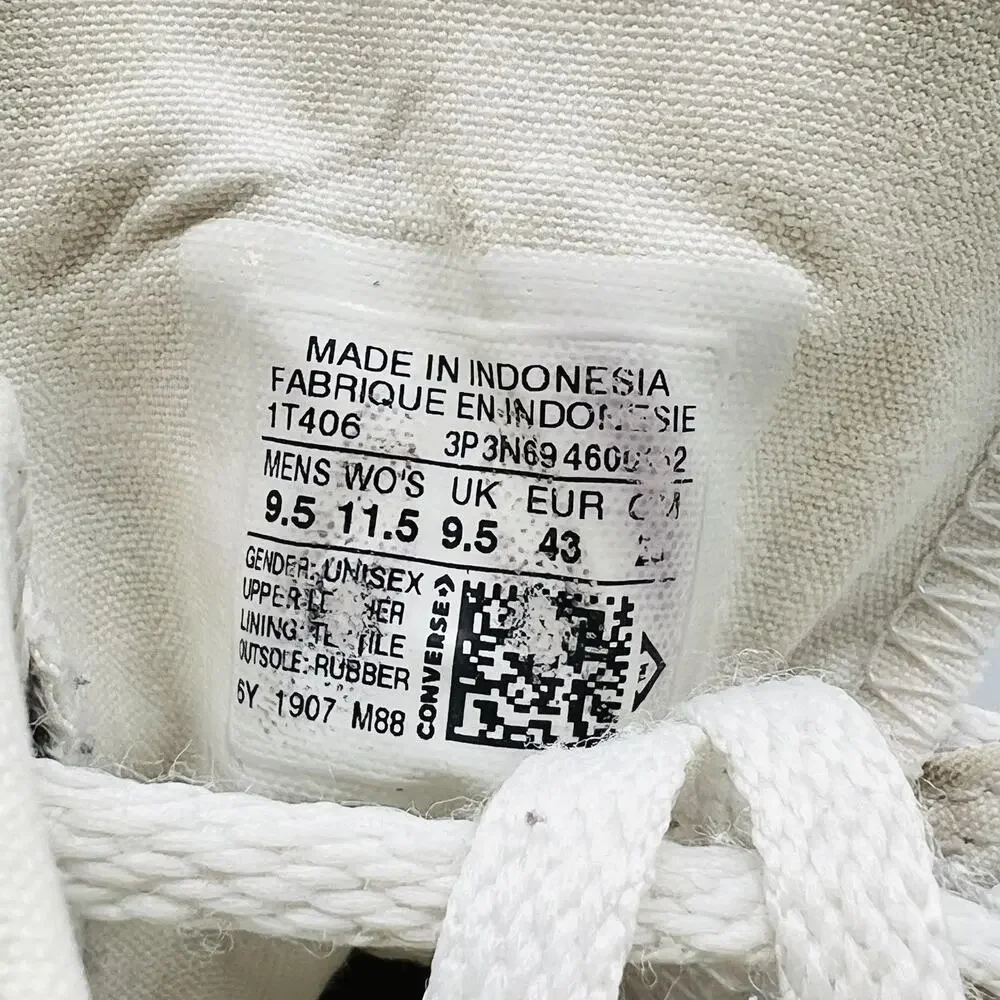 Converse Shoes Mens 9.5 White Leather Chuck Taylor All Star High Top Sneakers